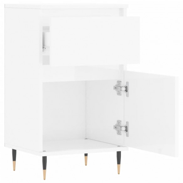 Buffets 2 pcs blanc brillant 40x35x70 cm bois d'ingénierie