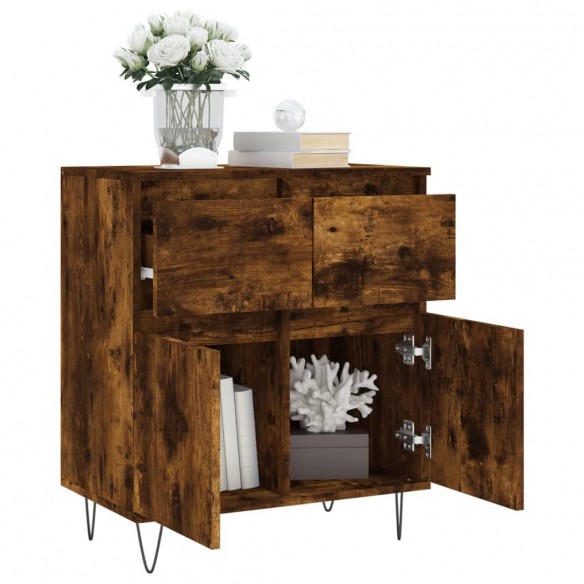 Buffet Chêne fumé 60x35x70 cm Bois d'ingénierie