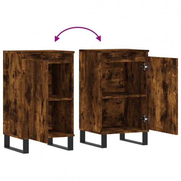 Buffets 2 pcs chêne fumé 40x35x70 cm bois d'ingénierie