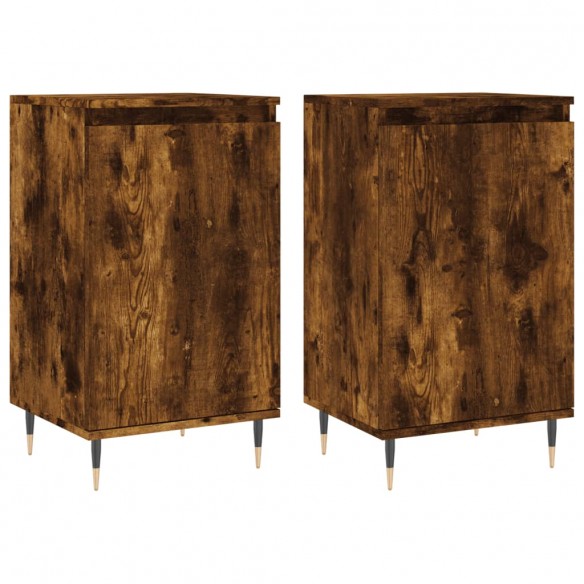 Buffets 2 pcs chêne fumé 40x35x70 cm bois d'ingénierie