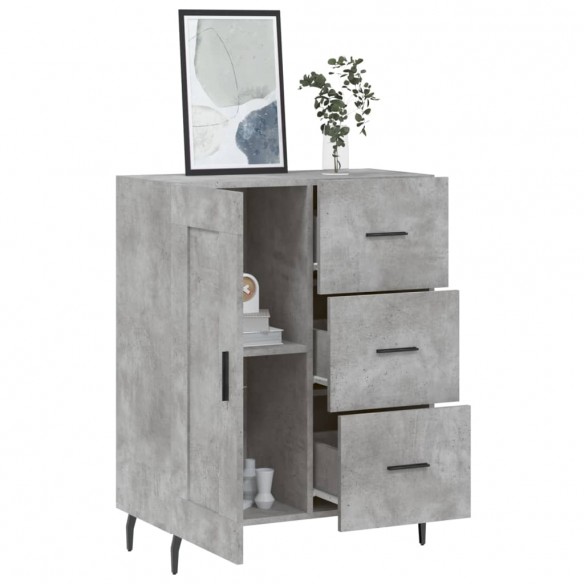 Buffet gris béton 69,5x34x90 cm bois d'ingénierie