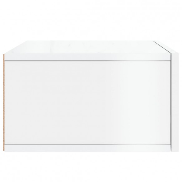 Table de chevet murale blanc brillant 35x35x20 cm