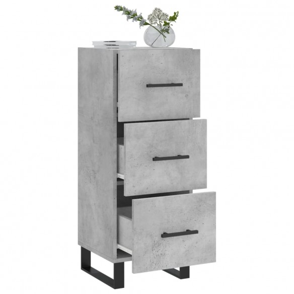 Buffet Gris béton 34,5x34x90 cm Bois d'ingénierie