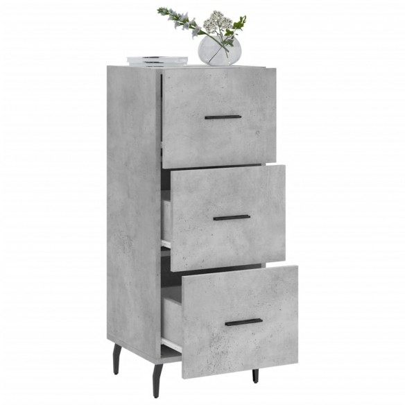 Buffet Gris béton 34,5x34x90 cm Bois d'ingénierie