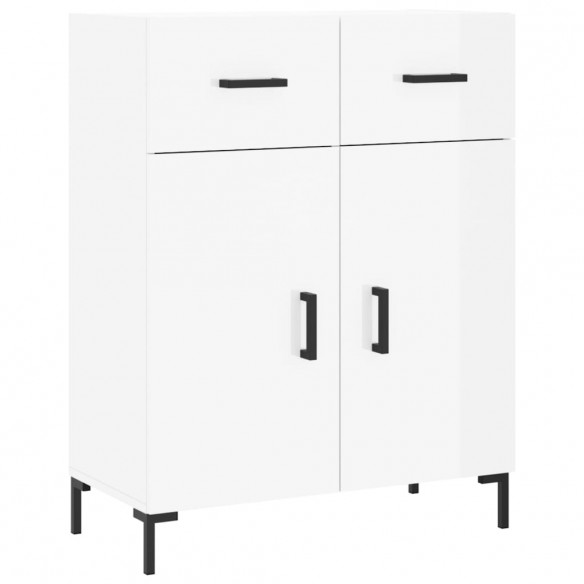 Buffet Blanc brillant 69,5x34x90 cm Bois d'ingénierie