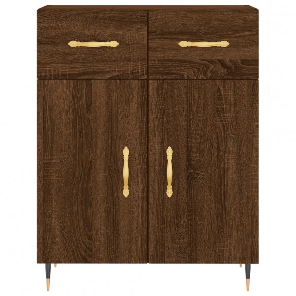 Buffet chêne marron 69,5x34x90 cm bois d'ingénierie