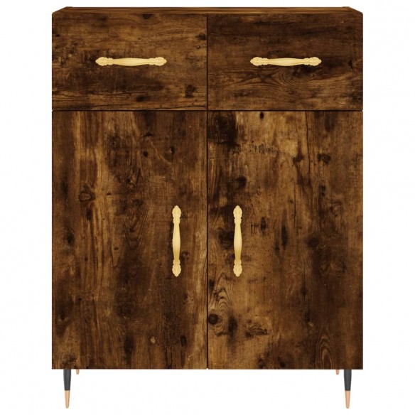 Buffet chêne fumé 69,5x34x90 cm bois d'ingénierie