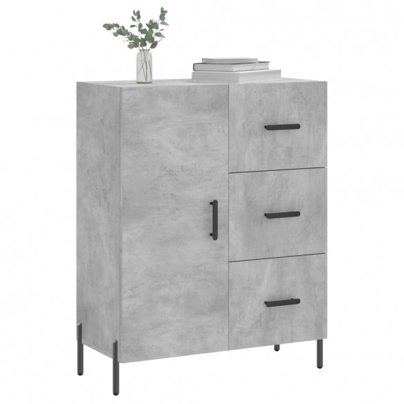 Buffet gris béton 69,5x34x90 cm bois d'ingénierie