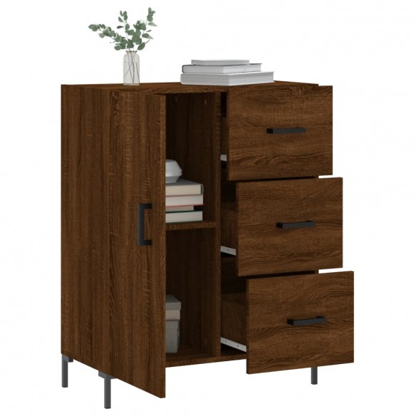 Buffet chêne marron 69,5x34x90 cm bois d'ingénierie