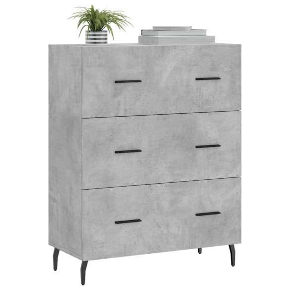 Buffet gris béton 69,5x34x90 cm bois d'ingénierie