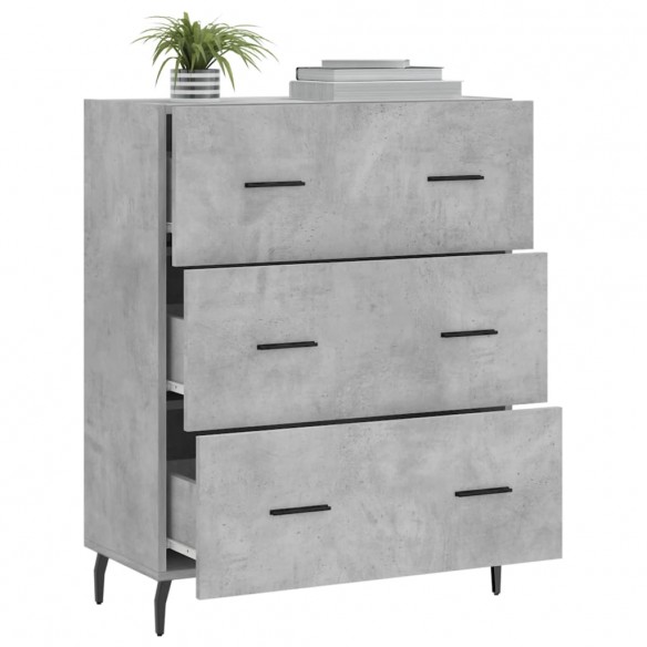 Buffet gris béton 69,5x34x90 cm bois d'ingénierie