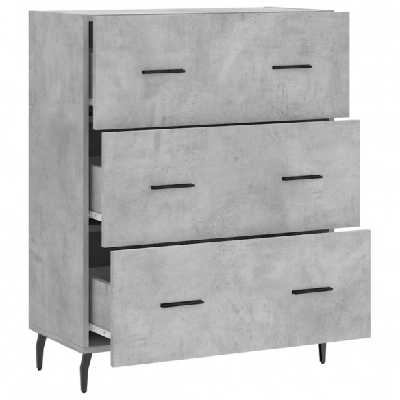 Buffet gris béton 69,5x34x90 cm bois d'ingénierie