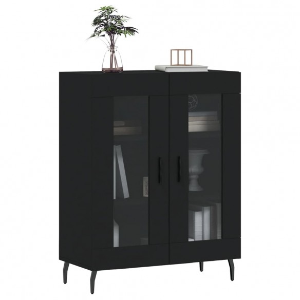 Buffet noir 69,5x34x90 cm bois d'ingénierie