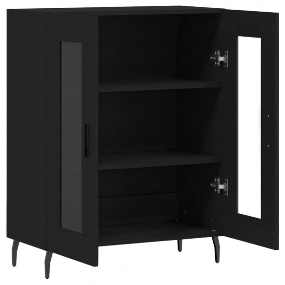 Buffet noir 69,5x34x90 cm bois d'ingénierie