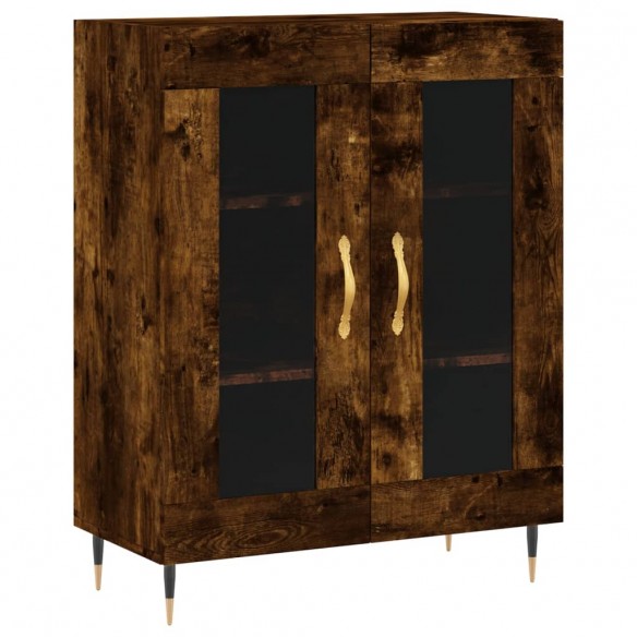 Buffet chêne fumé 69,5x34x90 cm bois d'ingénierie