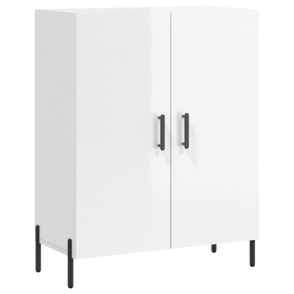 Buffet Blanc brillant 69,5x34x90 cm Bois d'ingénierie