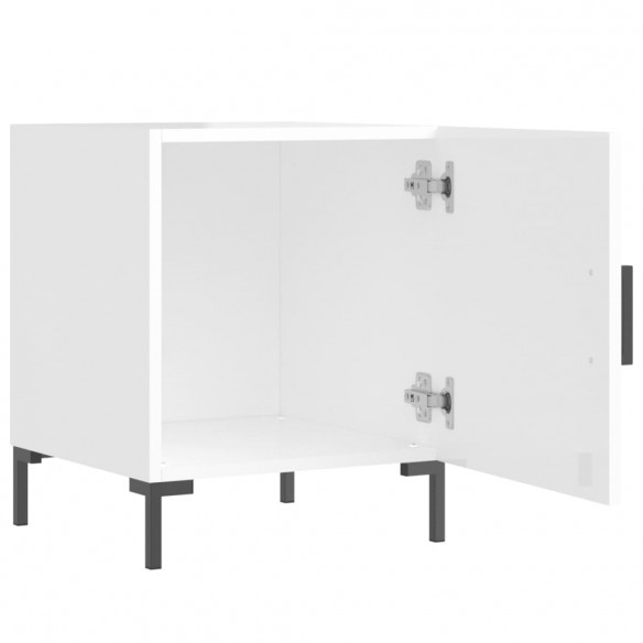 Table de chevet blanc brillant 40x40x50 cm bois d’ingénierie