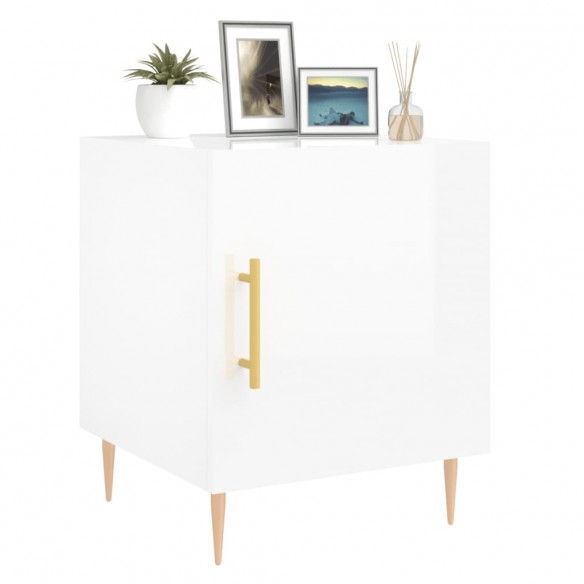 Tables de chevet 2 pcs blanc brillant 40x40x50 cm