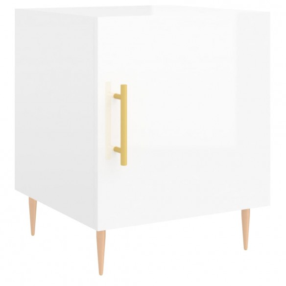 Tables de chevet 2 pcs blanc brillant 40x40x50 cm