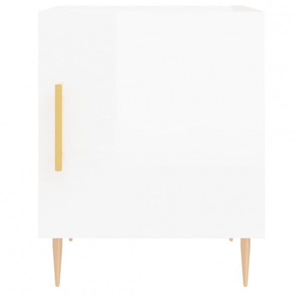 Tables de chevet 2 pcs blanc brillant 40x40x50 cm