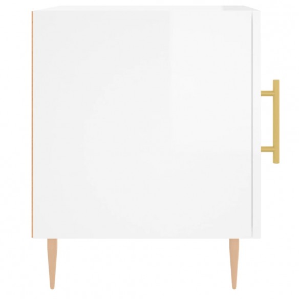 Tables de chevet 2 pcs blanc brillant 40x40x50 cm