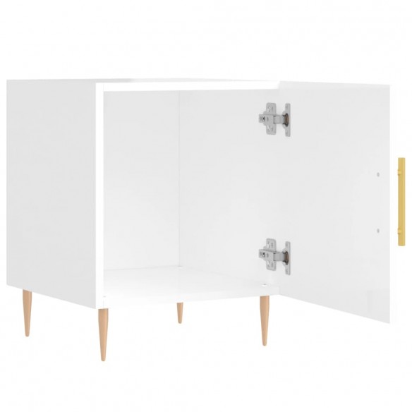 Tables de chevet 2 pcs blanc brillant 40x40x50 cm