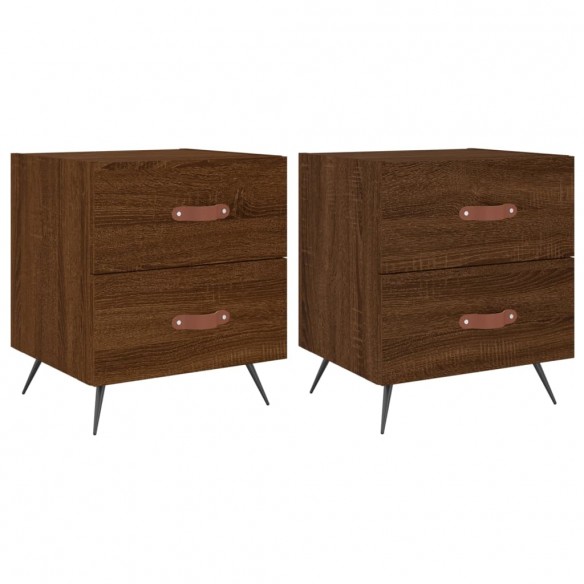 Tables de chevet 2 pcs chêne marron 40x35x47,5 cm