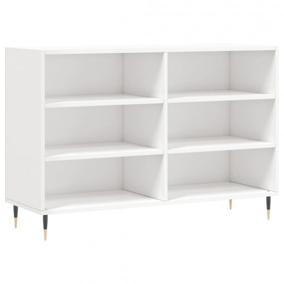 Buffet blanc brillant 103,5x35x70 cm bois d'ingénierie