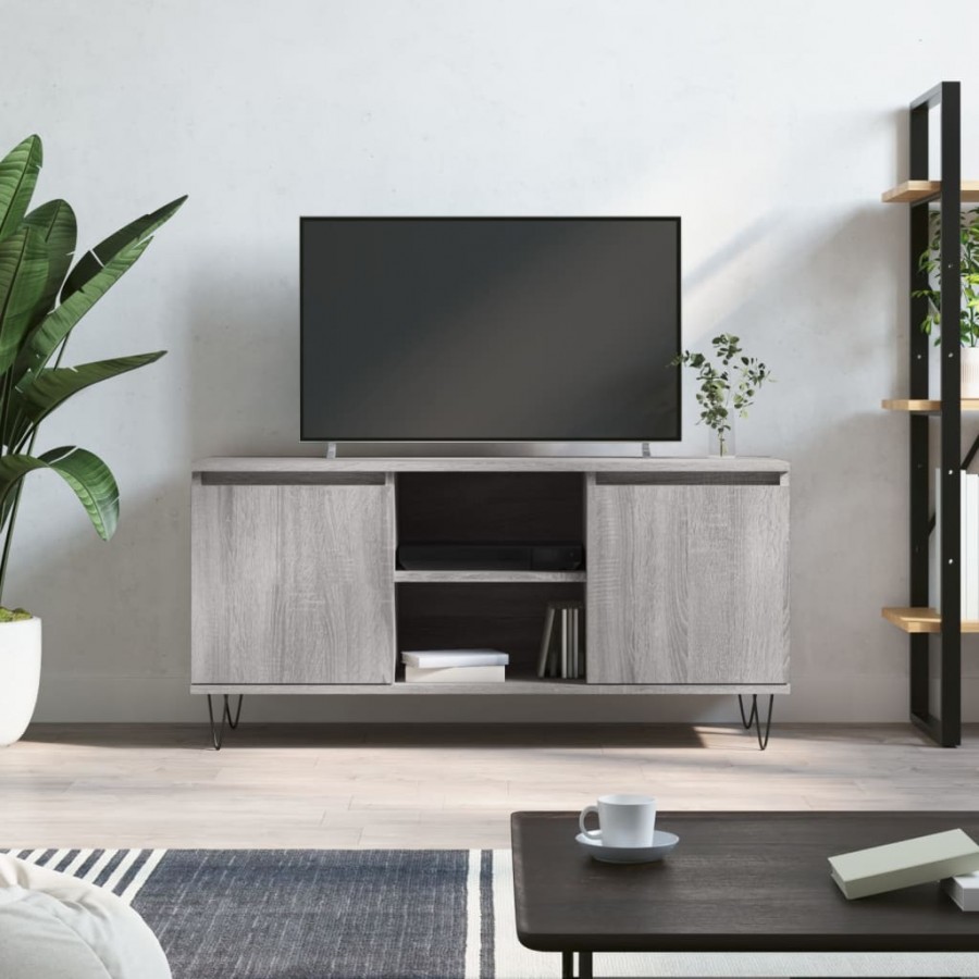 Meuble TV sonoma gris 104x35x50 cm bois d'ingénierie