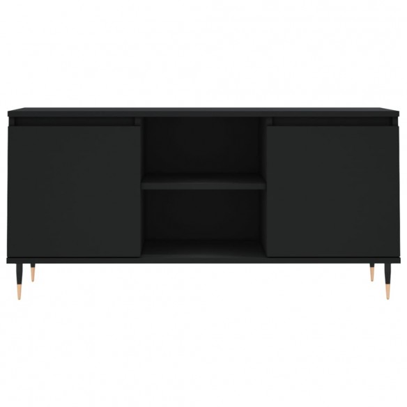Meuble TV noir 104x35x50 cm bois d'ingénierie