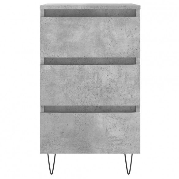 Tables de chevet 2 pcs gris béton 40x35x69 cm bois d’ingénierie