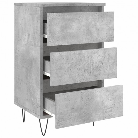 Tables de chevet 2 pcs gris béton 40x35x69 cm bois d’ingénierie