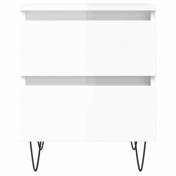 Tables de chevet 2 pcs blanc brillant 40x35x50 cm