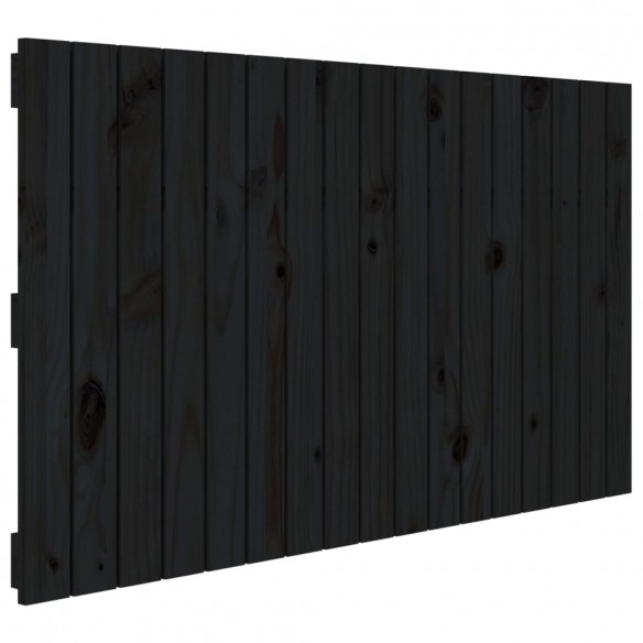 Tête de lit murale Noir 108x3x60 cm Bois massif de pin