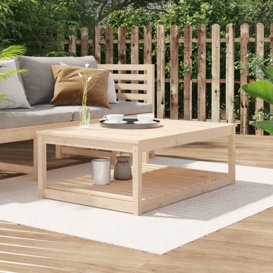 Table de jardin 121x82,5x45 cm bois massif de pin