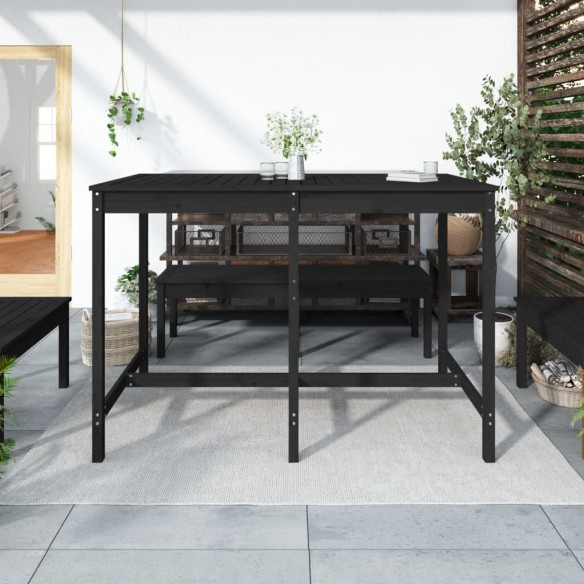 Table de jardin noir 159,5x82,5x110 cm bois massif de pin