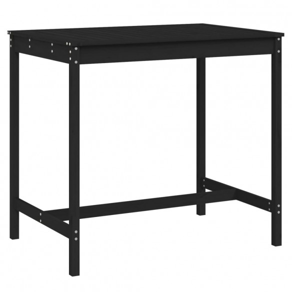 Table de jardin noir 121x82,5x110 cm bois massif de pin