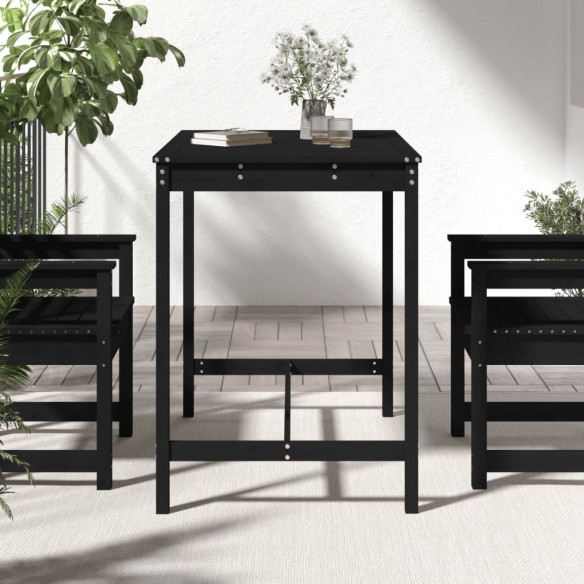 Table de jardin noir 121x82,5x110 cm bois massif de pin