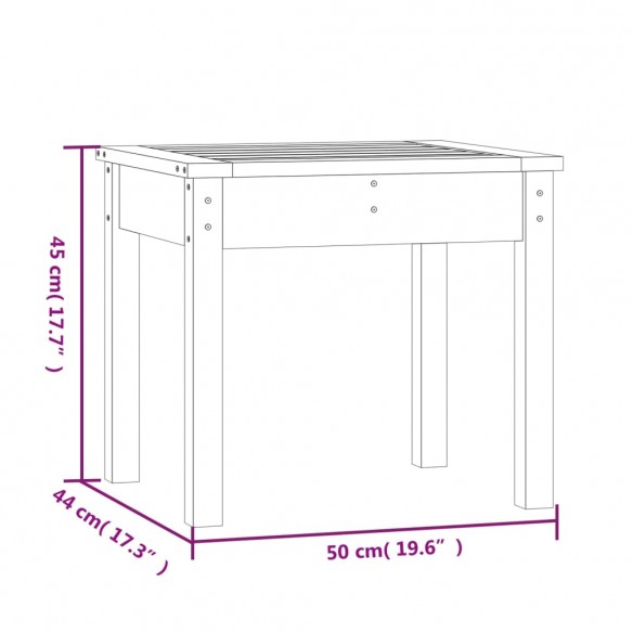 Banc de jardin blanc 50x44x45 cm bois massif de pin