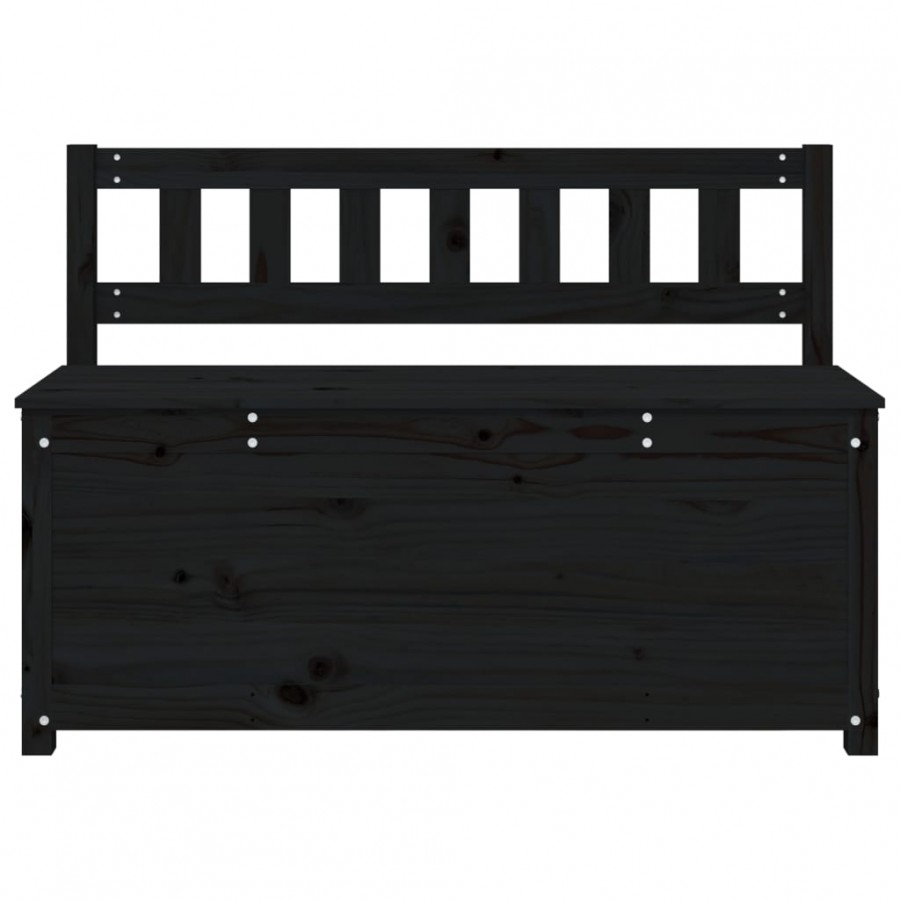 Banc Noir 110x41x76,5 cm Bois de pin massif