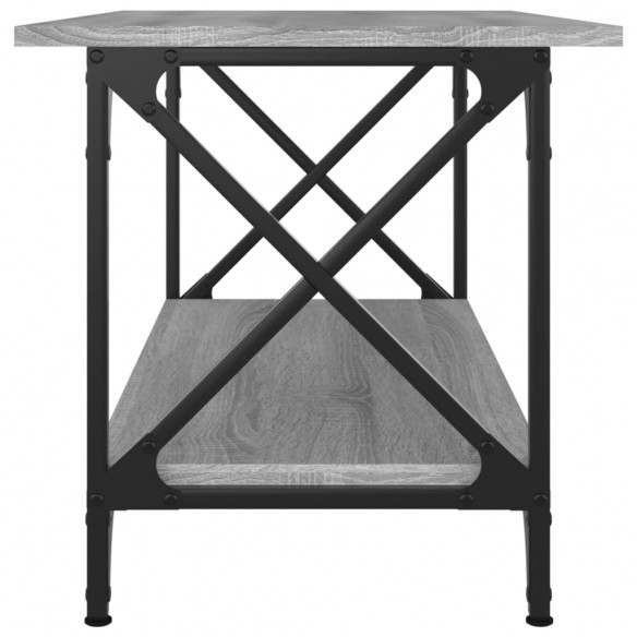 Table basse Sonoma gris 80x45x45 cm Bois d'ingénierie et fer