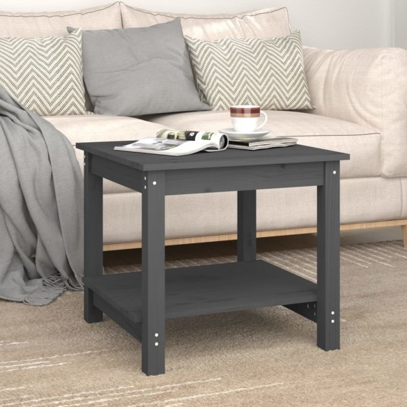 Table basse Gris 50x50x45 cm Bois massif de pin