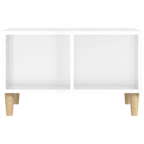 Table basse Blanc brillant 60x50x36,5 cm Bois d'ingénierie