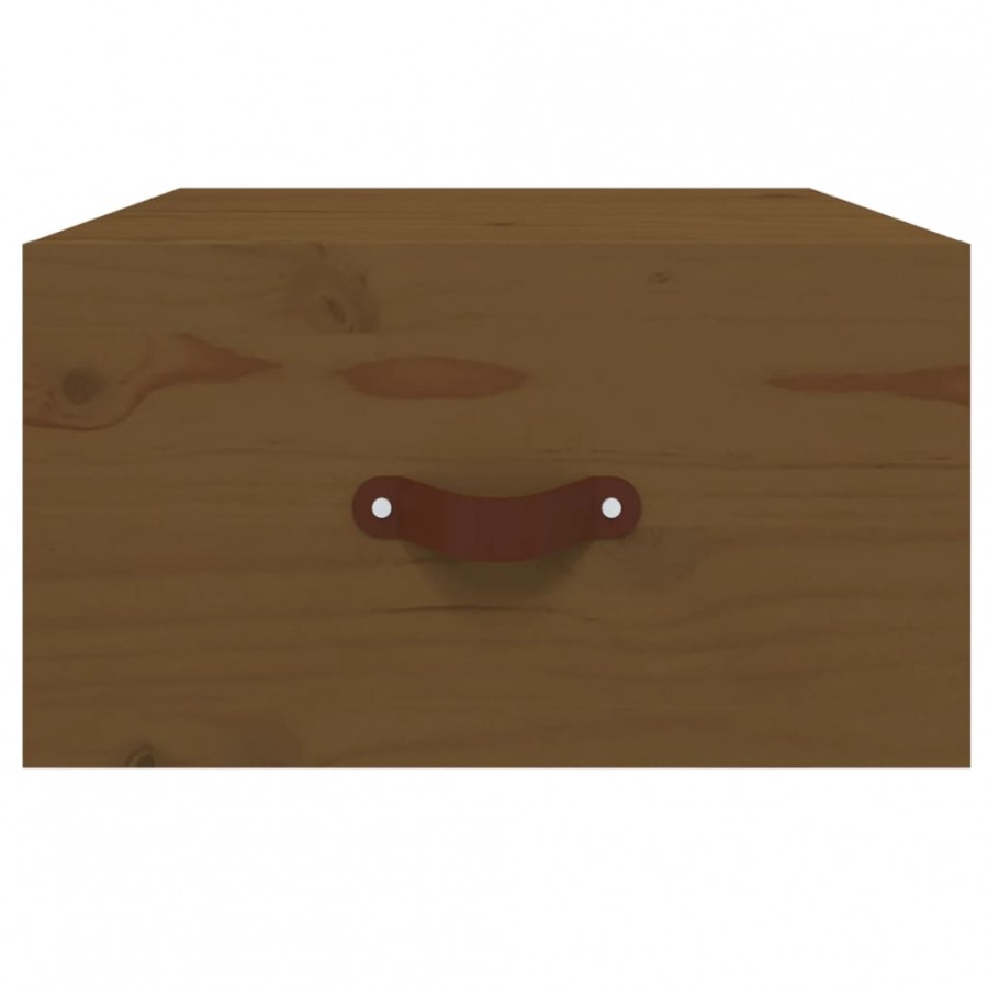 Table de chevet murale Marron miel 40x29,5x22 cm