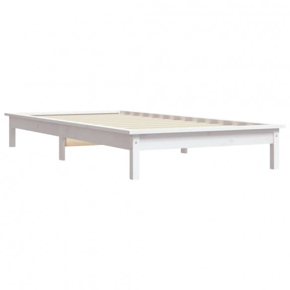 Cadre de lit Blanc 90x200 cm Bois de pin massif