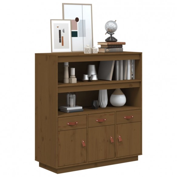 Buffet haut Marron miel 100x40x108,5 cm Bois massif de pin