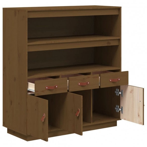 Buffet haut Marron miel 100x40x108,5 cm Bois massif de pin