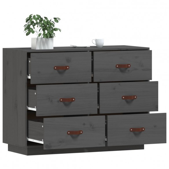 Buffet Gris 100x40x75 cm Bois massif de pin