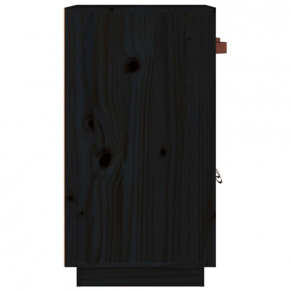 Buffet Noir 65,5x40x75 cm Bois massif de pin