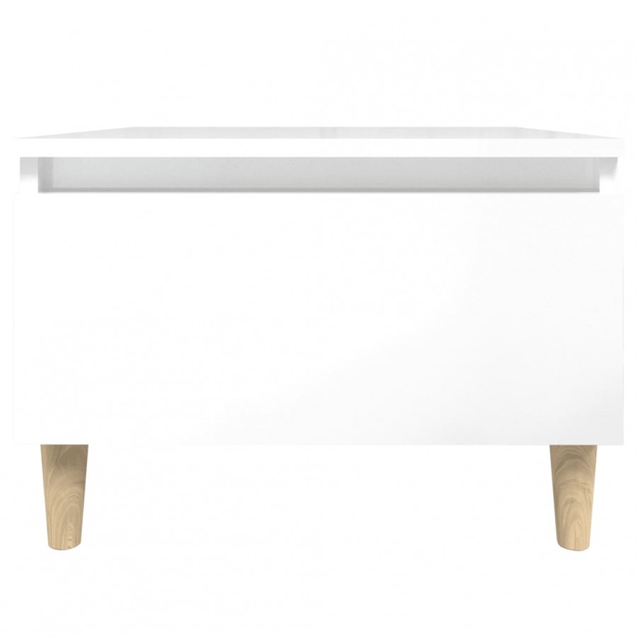 Tables d'appoint 2pcs Blanc brillant 50x46x35cm Bois ingénierie